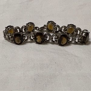 Vintage sterling smoky quartz bracelet